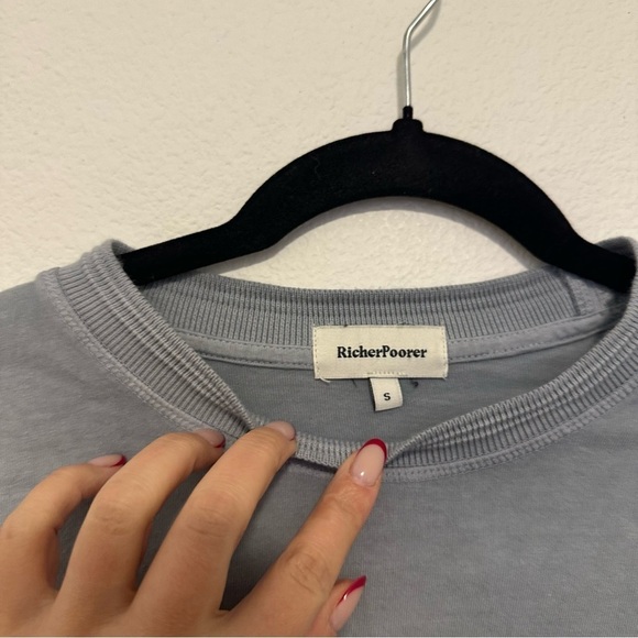 Richer Poorer The Relaxed Long Sleeve Pullover Top Blue Mirage Tie Dye Size S - Picture 4 of 8